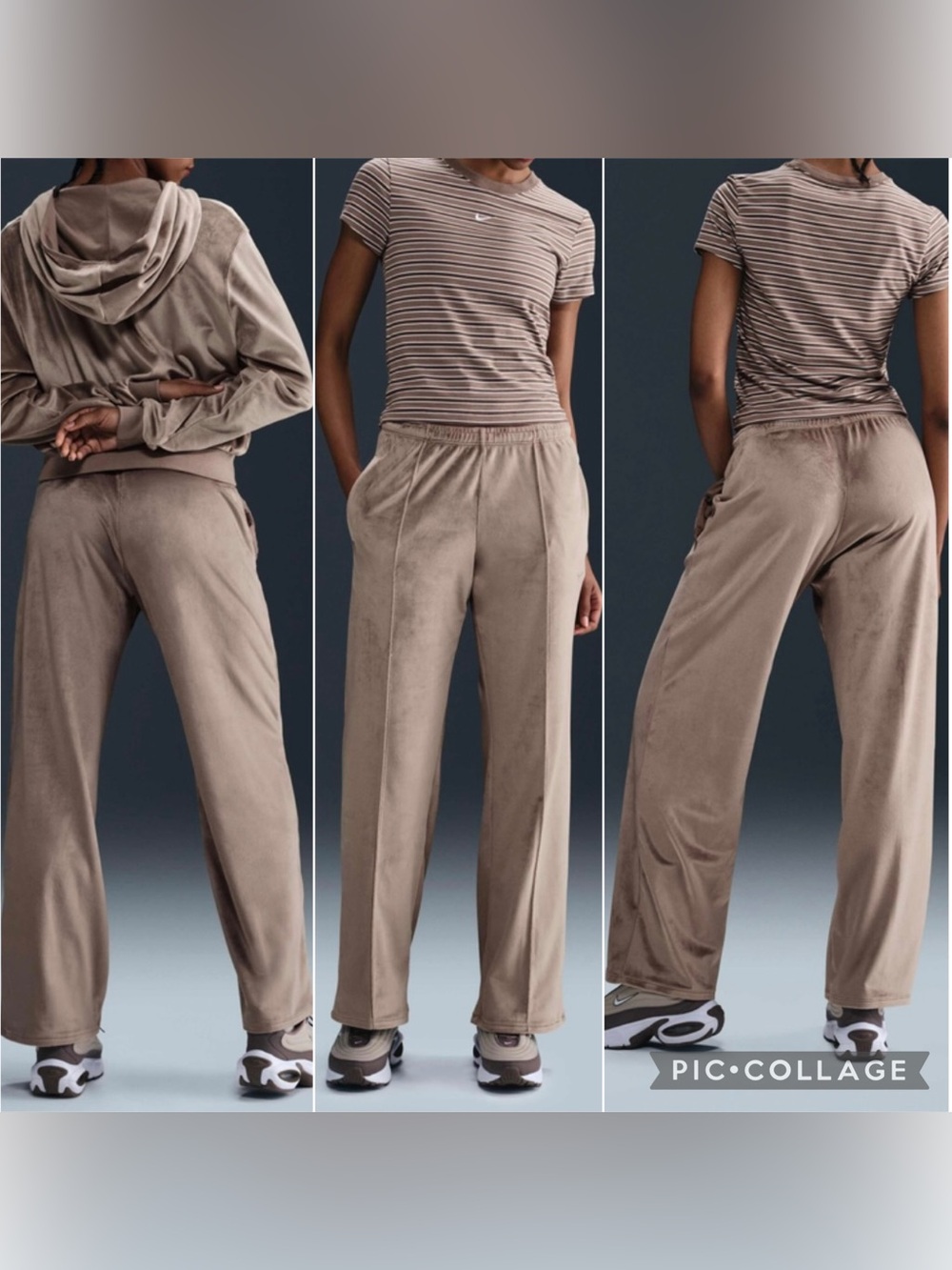 Bundle Nike Chill Knit Women's Velour Full-Zip Hoodie & Velour Trousers Size M - Picture 11 of 16